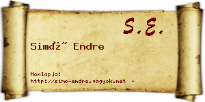 Simó Endre névjegykártya